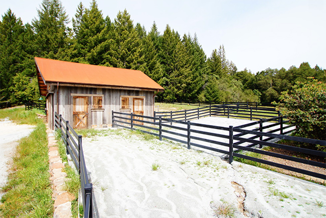 Small rustic horse barn