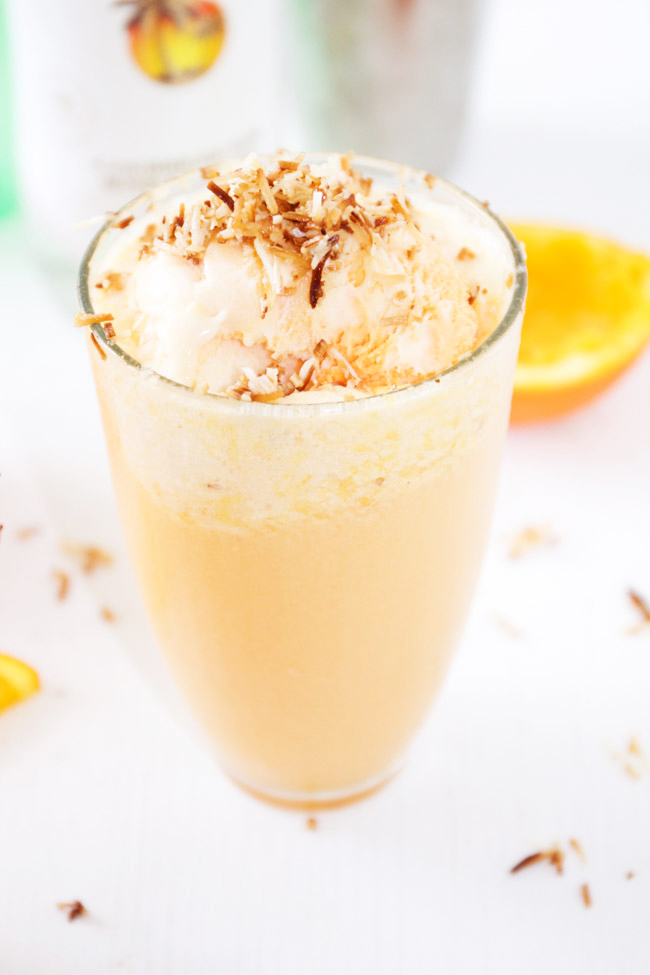 Malibu Sherbert Float with Toasted Coconut