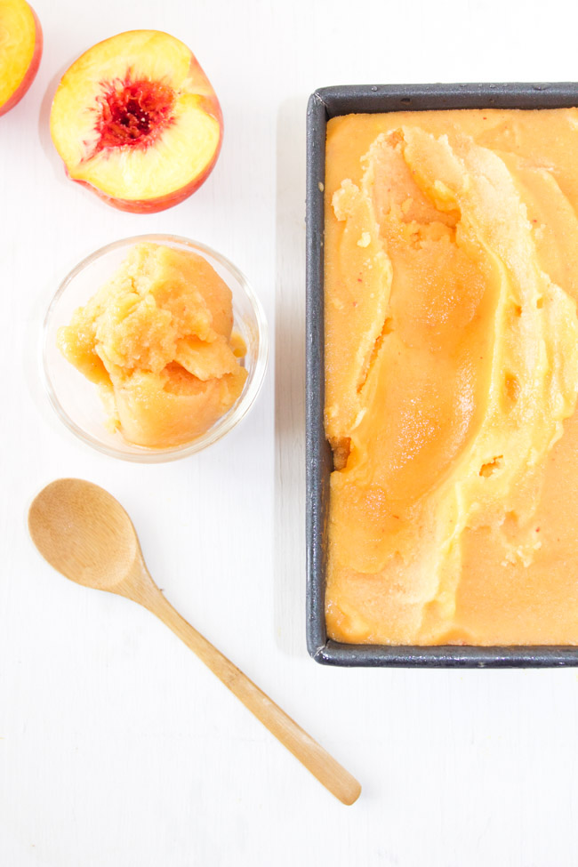 Fresh Fruit Peach Sorbet with a Hint of Cantaloupe