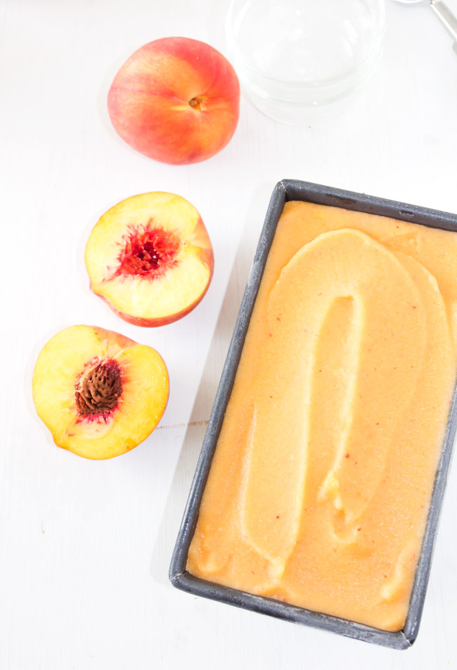 Fresh Peach Sorbet with a Hint of Cantaloupe
