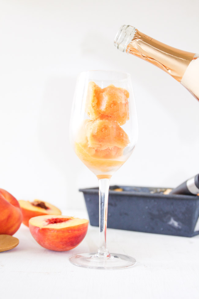 Peach Sorbet and Sweet Peach Moscato Floats