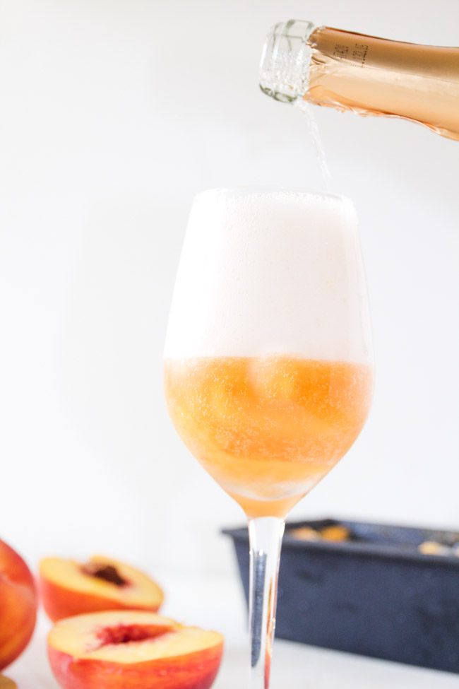 Sparkling Peach Moscato and Peach Sorbet Float