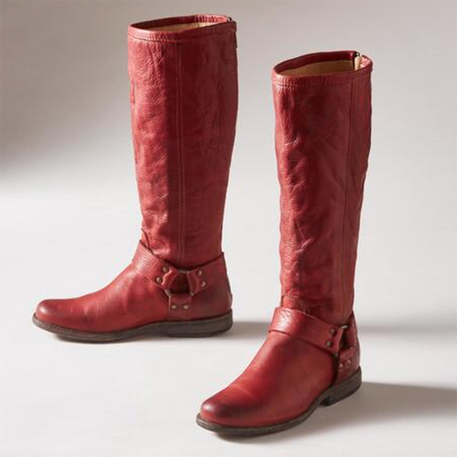 Frye Phillip Harness Boots - Red