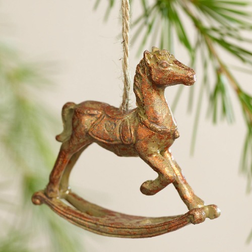 Rocking horse vintage ornament