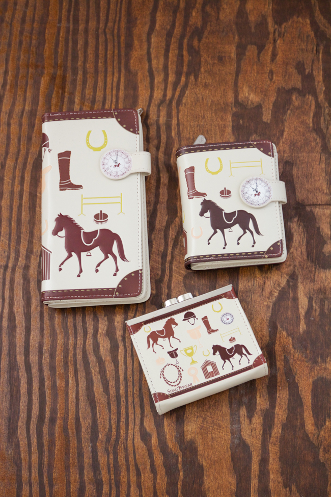 Equestrian print wallets and change purse