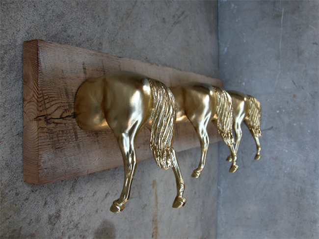 Gold Horse Rack for organization