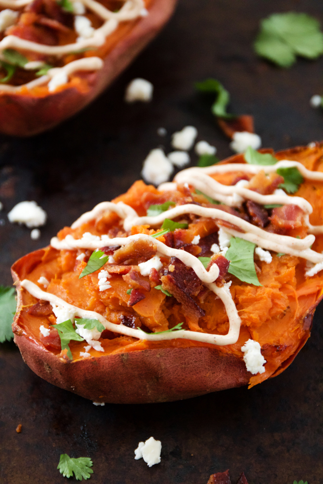 Sweet and smoky chipotle twice baked sweet potatoes