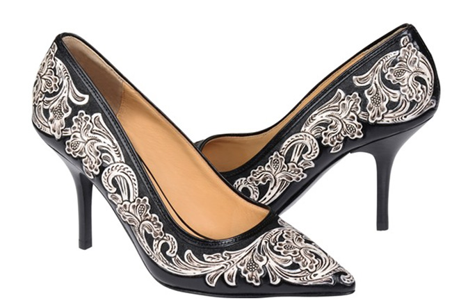 Lucchese Sadie heel in black and white