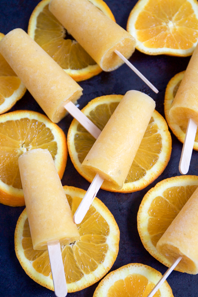 Orange vanilla bean creamsicles, healthy and vegan friendly