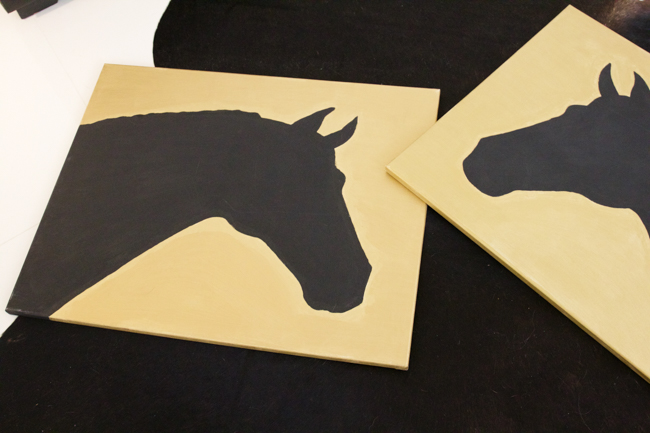 DIY silhouette horse art