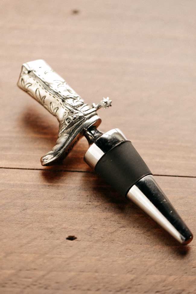 cowboy boot wine stopper
