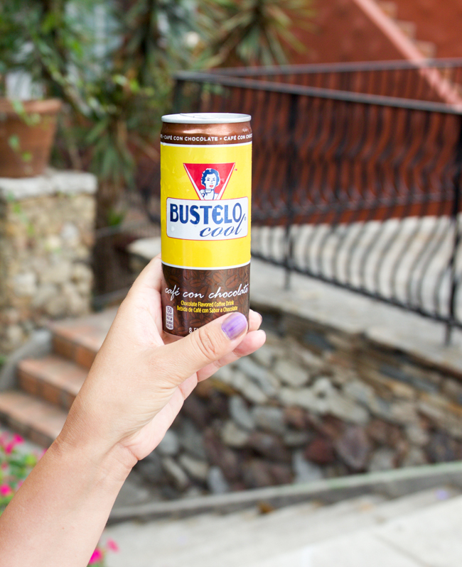 Bustelo Cool Café Con Chocolate Flavored Coffee Drink in the morning