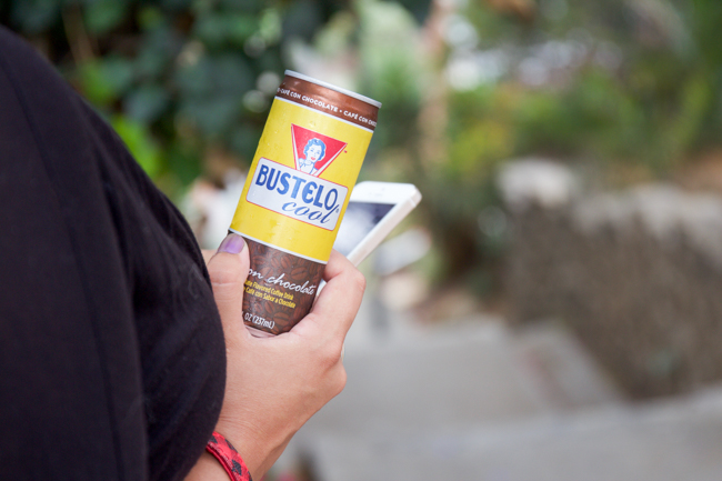 Bustelo Cool Café Con Chocolate Flavored Coffee Drink on the go