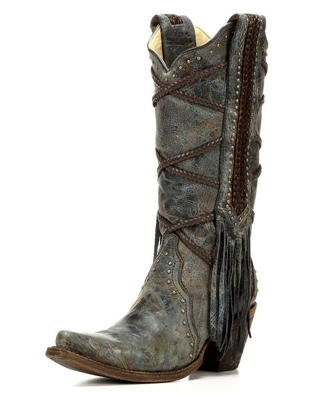 Corral distressed leather cowboy boot