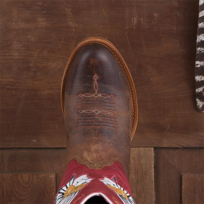 Macie Bean brown round toe cowboy boots