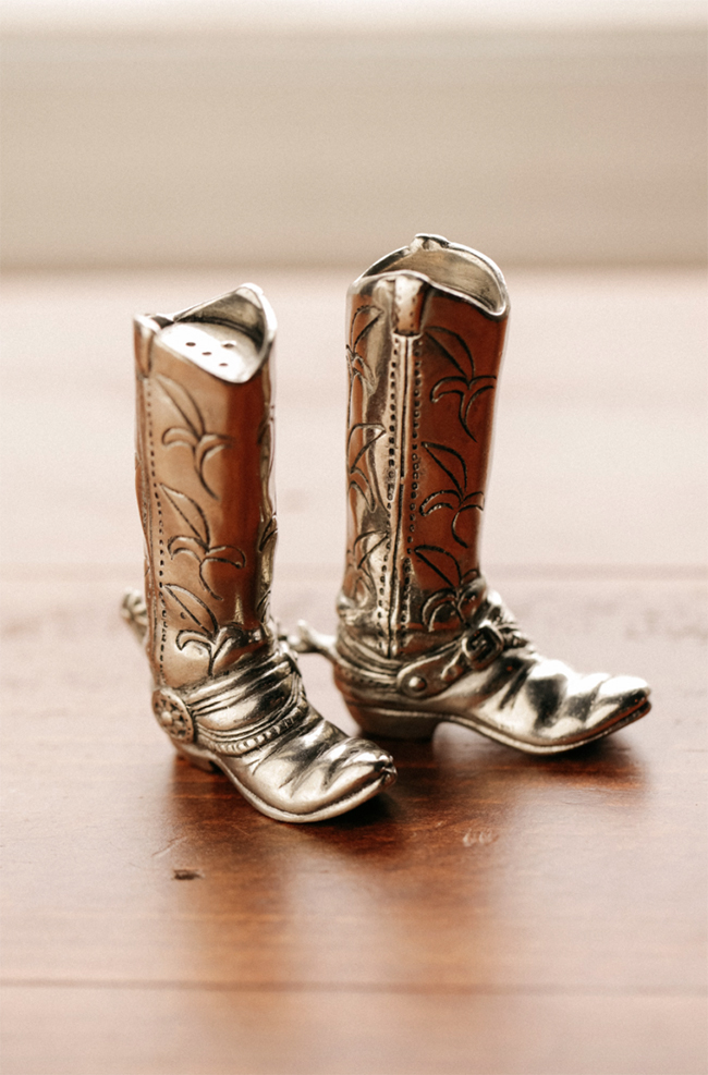 cowboy boot salt and pepper shakers