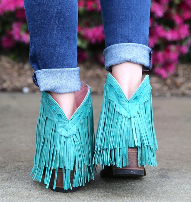 Junk Gypsy by Lane turquoise fringe boots