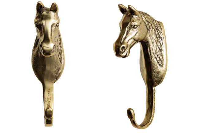brass horse head hooks