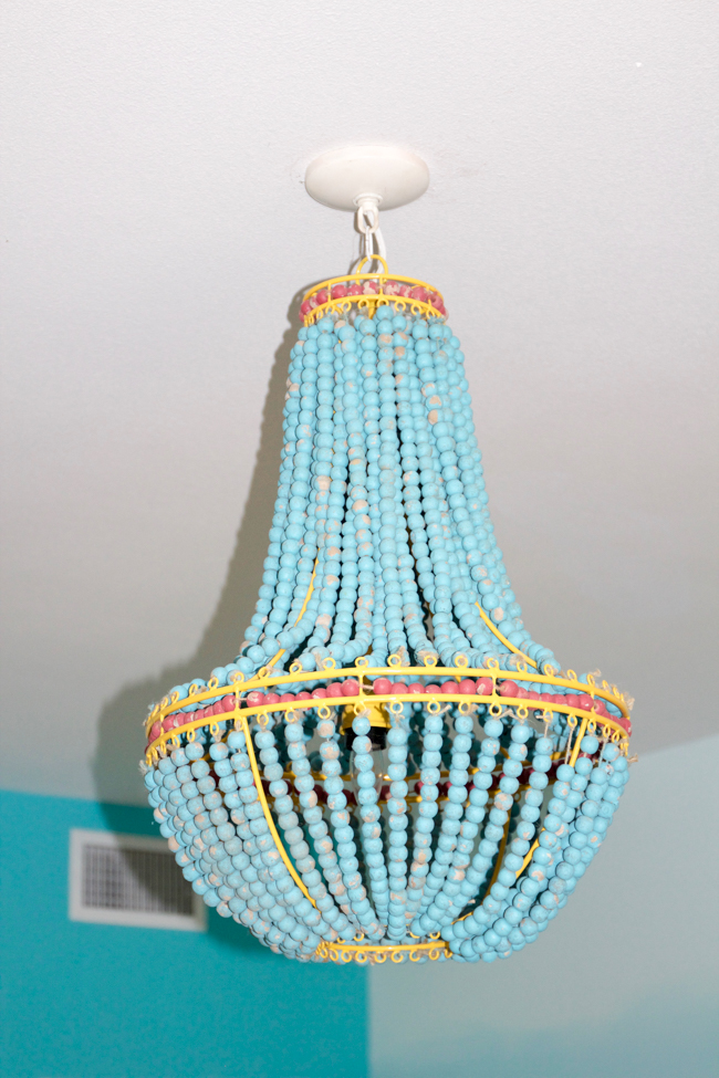 beaded turquoise chandelier