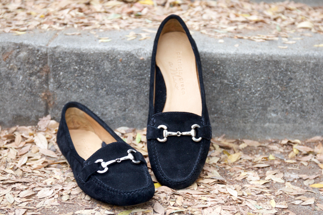 Patricia Green Carrie black suede snaffle bit loafers