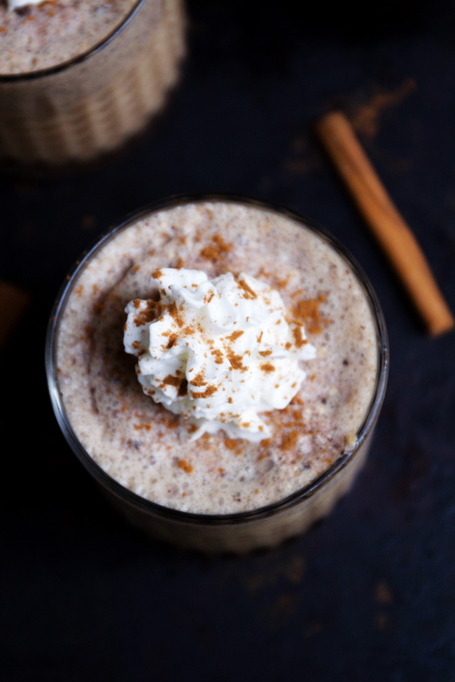 Cinnamon cookie iced coffee drink with whipped cream