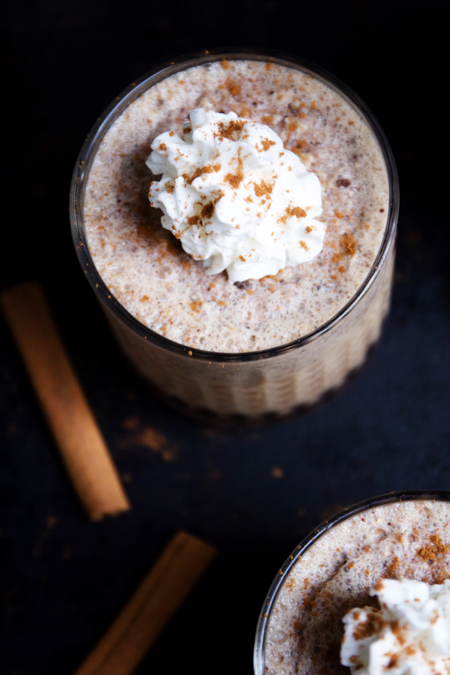 Cinnamon cookie iced coffee drinks with whipped cream