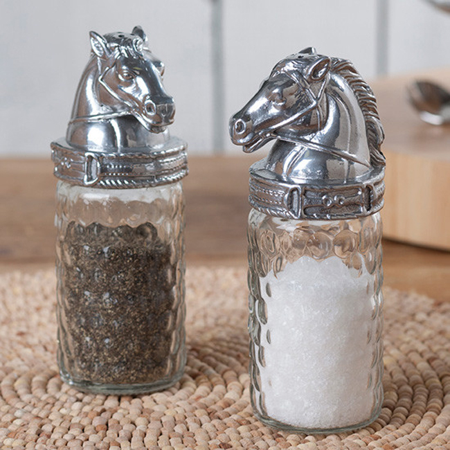 horse head salt and pepper shakers