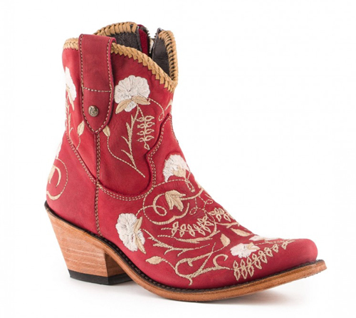 Liberty Black red and floral ankle boots