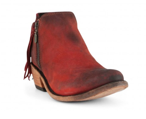 Liberty black red ankle boots