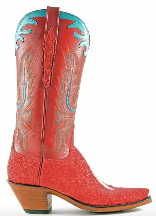 Lucchese stingray red and turquoise classics