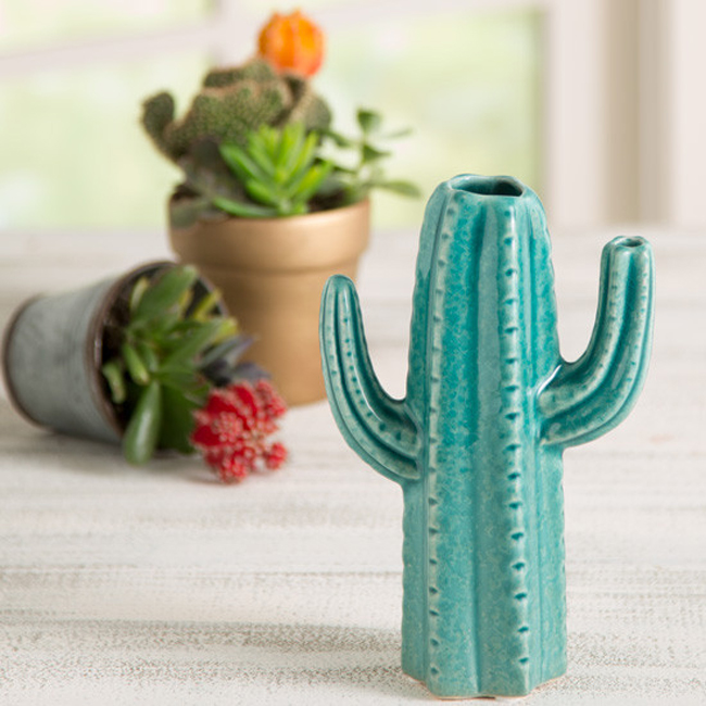 blooming cactus vase