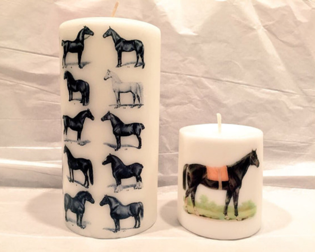 horse print candles