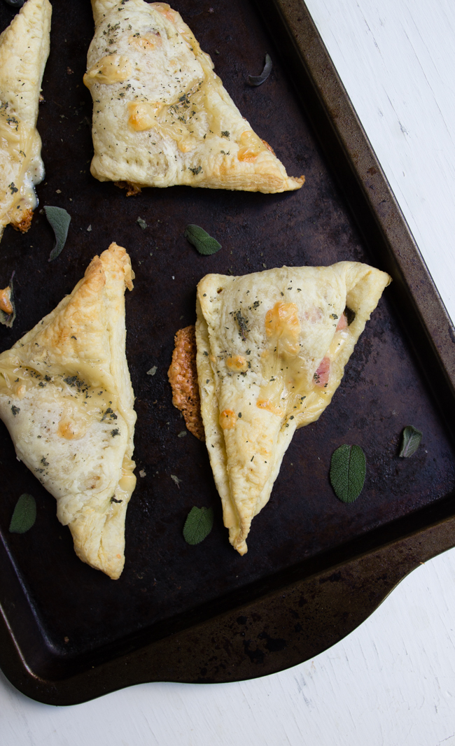 ham, pepper jack, and sage hot pockets