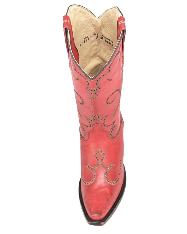 snip toe red cowboy boots