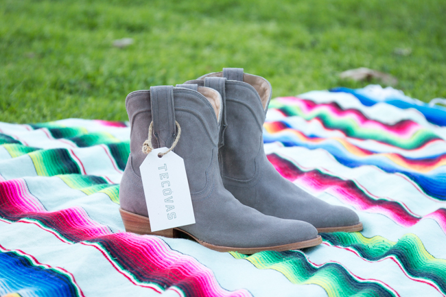 The Lucy Boot by Tecovas in gray suede