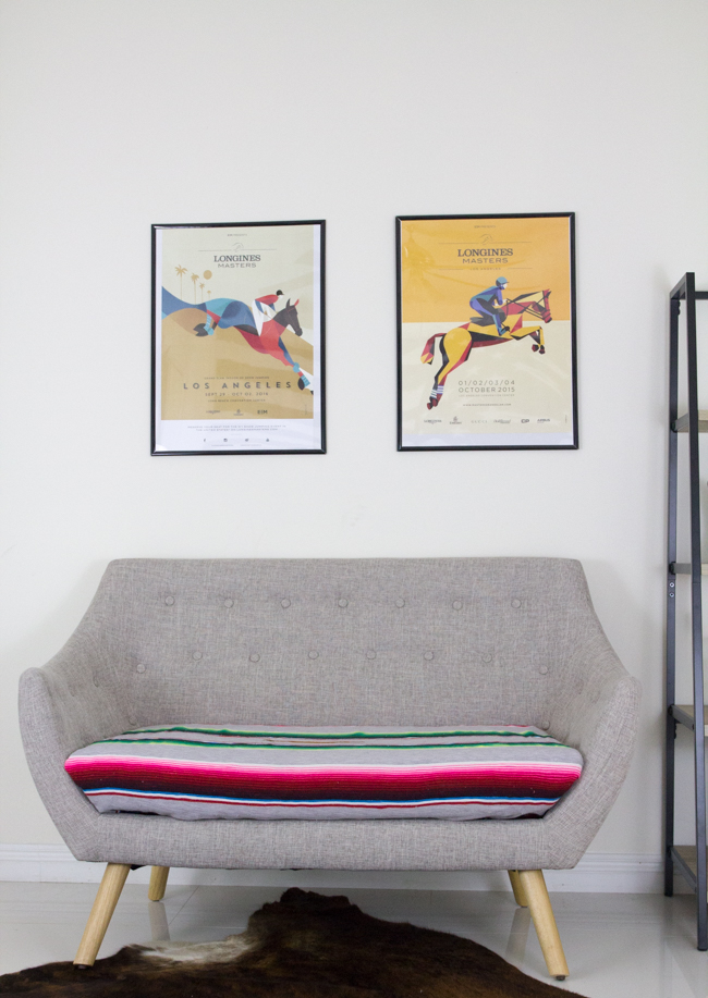 Serape couch and posters