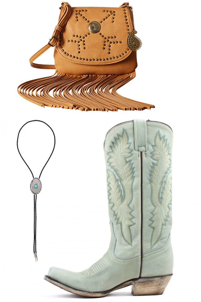 soft western style with a fringe bag