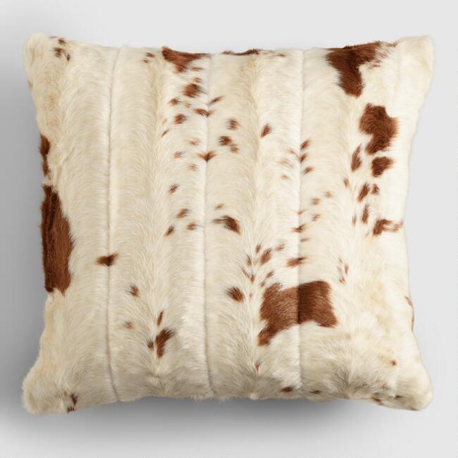 faux cowhide throw pillow