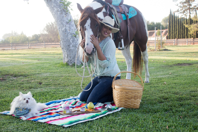 A perfect picnic in the park with my pony and pup