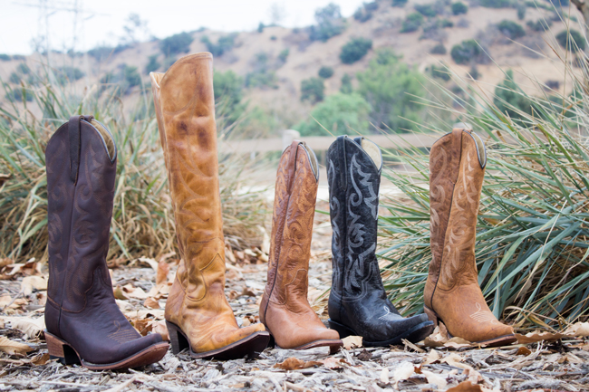 FM 1101 cowboy boots in black and brown
