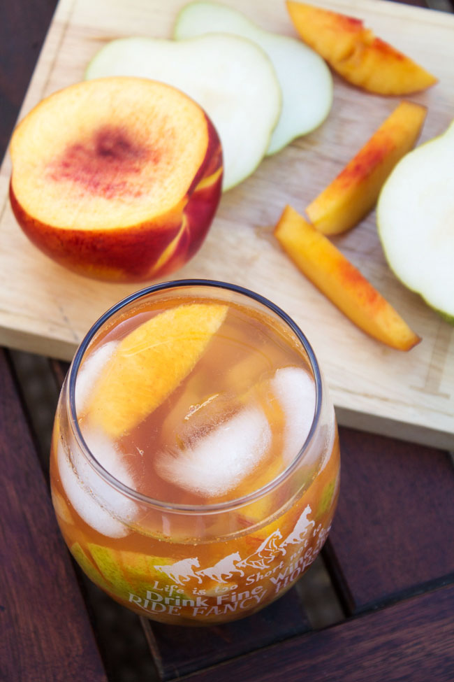 Fruit sangria with cinnamon and ginger