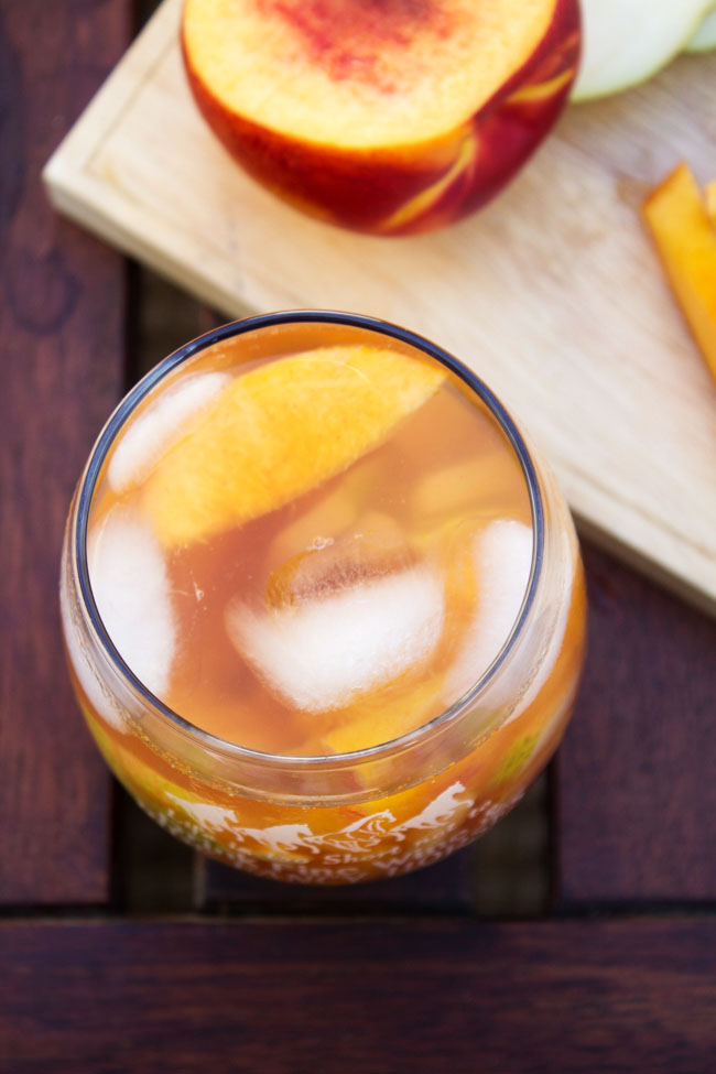 fruity sangria with cinnamon and ginger