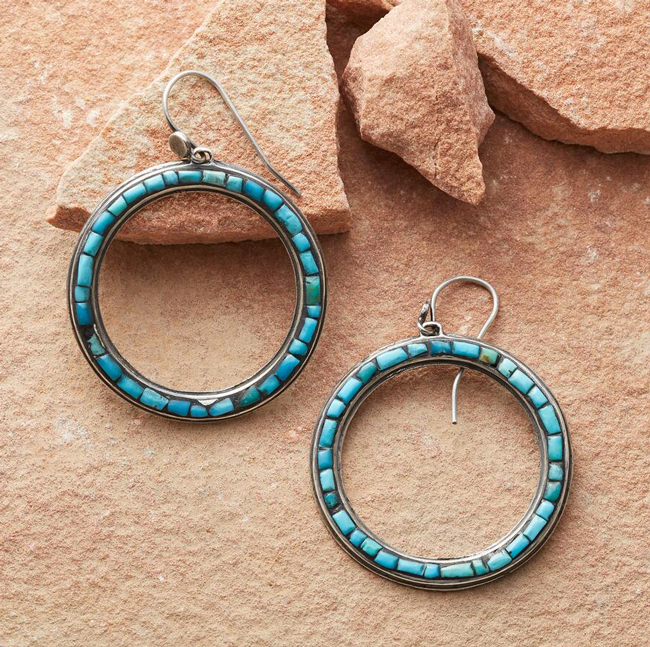turquoise hoop earrings