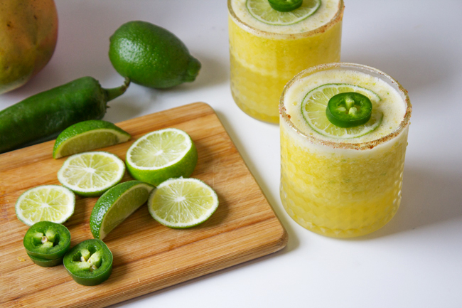 Mango Jalapeno Beer Margaritas with Lime