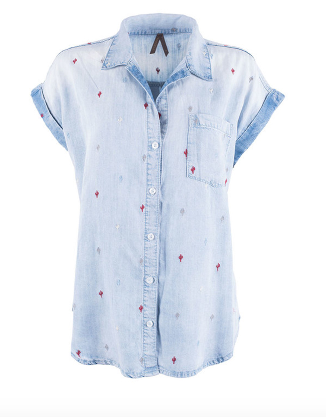 Stetson embroidered cactus shirt