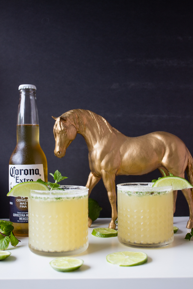 Mint Lime Beer Margarita with equestrian decor