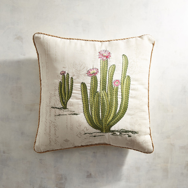 blooming cactus pillow