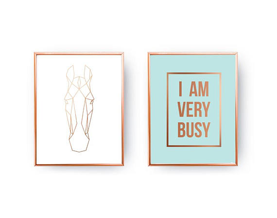 set of two chic office prints